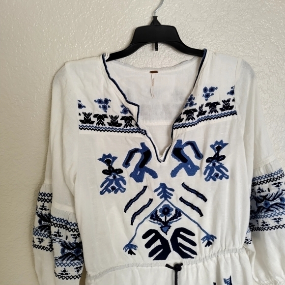 Free People Anouk Mini Dress with Embroidery sz S - Picture 3 of 9